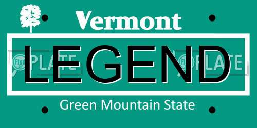 LEGEND Vermont License Plate