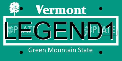 LEGEND1 Vermont License Plate