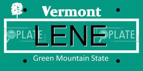 LENE Vermont License Plate