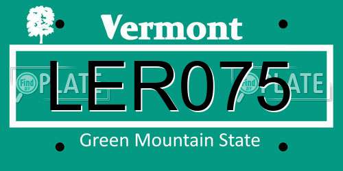 LER075 Vermont License Plate