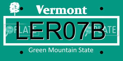 LER07B Vermont License Plate