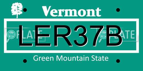 LER37B Vermont License Plate