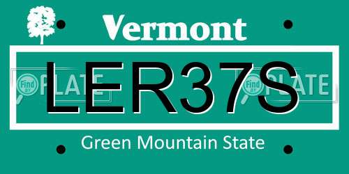 LER37S Vermont License Plate