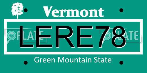 LERE78 Vermont License Plate