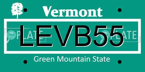 LEVB55 Vermont License Plate