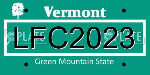 LFC2023 Vermont License Plate