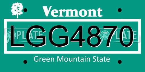 LGG4870 Vermont License Plate