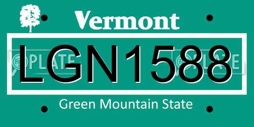 LGN1588 Vermont License Plate