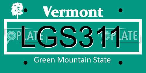 LGS311 Vermont License Plate