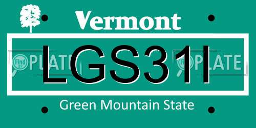 LGS31I Vermont License Plate