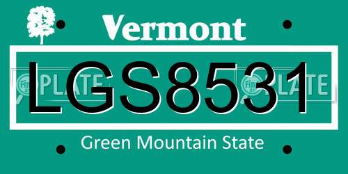 LGS8531 Vermont License Plate