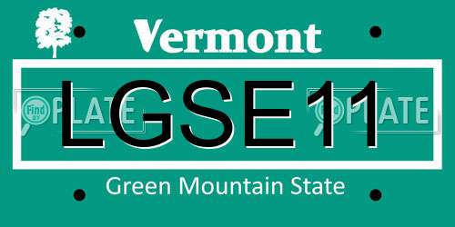 LGSE11 Vermont License Plate