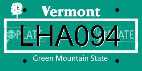 LHA094 Vermont License Plate