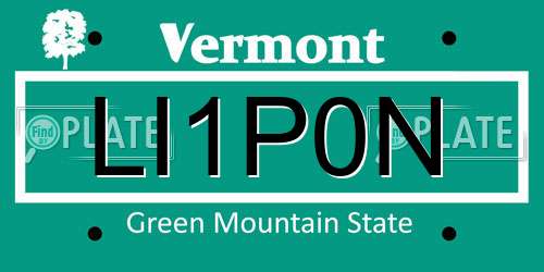 LI1P0N Vermont License Plate