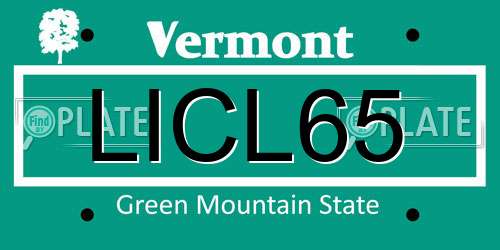 LICL65 Vermont License Plate