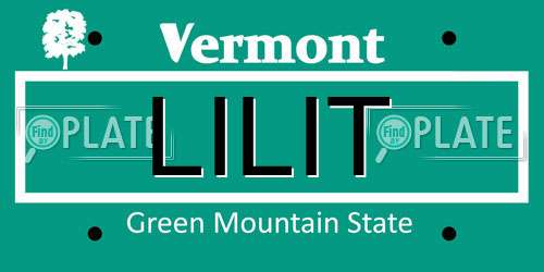 LILIT Vermont License Plate