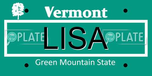 LISA Vermont License Plate