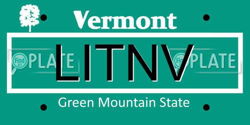 LITNV Vermont License Plate
