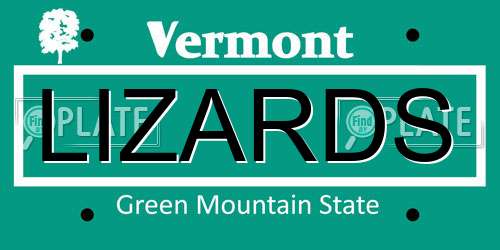 LIZARDS Vermont License Plate