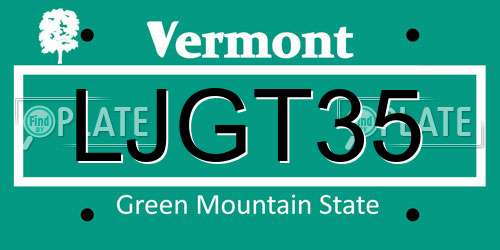 LJGT35 Vermont License Plate