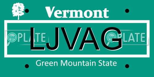 LJVAG Vermont License Plate