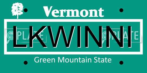 LKWINNI Vermont License Plate