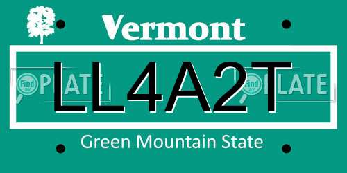 LL4A2T Vermont License Plate