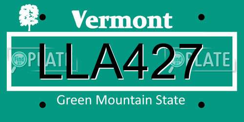 LLA427 Vermont License Plate