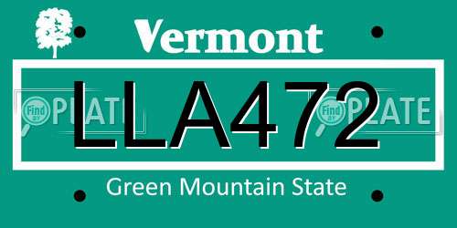 LLA472 Vermont License Plate