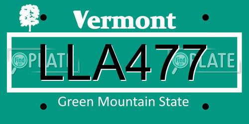 LLA477 Vermont License Plate