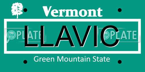 LLAVIC Vermont License Plate