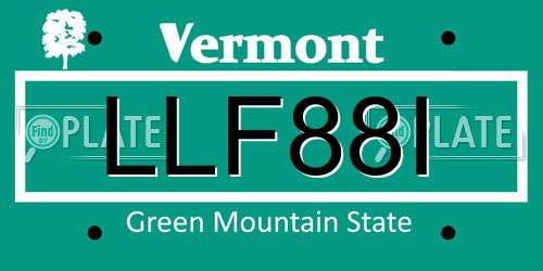 LLF88I Vermont License Plate