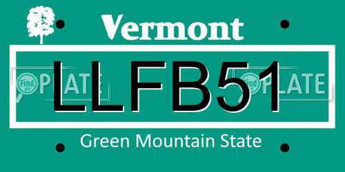 LLFB51 Vermont License Plate