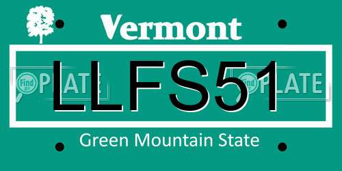 LLFS51 Vermont License Plate