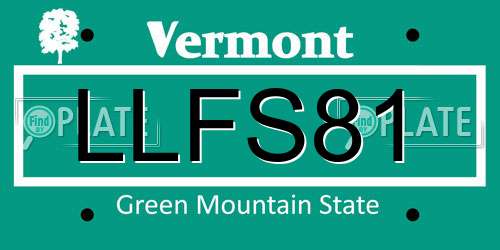 LLFS81 Vermont License Plate