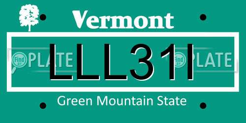 LLL31I Vermont License Plate