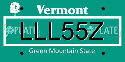 LLL55Z Vermont License Plate