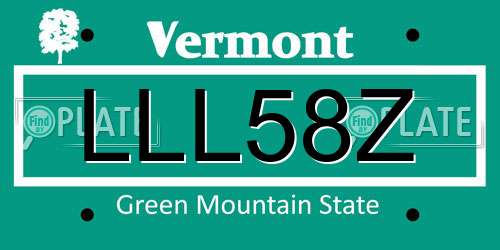 LLL58Z Vermont License Plate