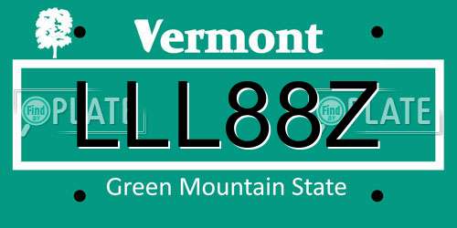 LLL88Z Vermont License Plate