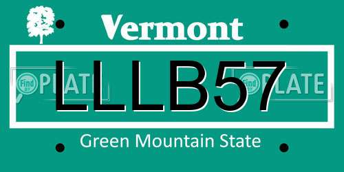 LLLB57 Vermont License Plate