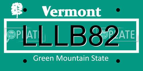 LLLB82 Vermont License Plate