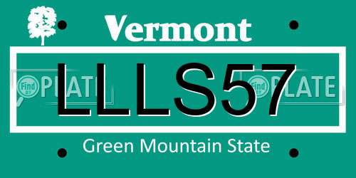 LLLS57 Vermont License Plate