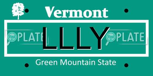 LLLY Vermont License Plate