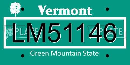 LM51146 Vermont License Plate