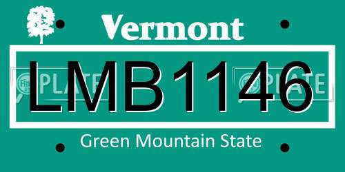 LMB1146 Vermont License Plate