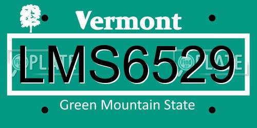 LMS6529 Vermont License Plate