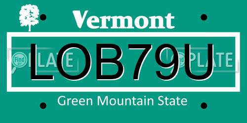 LOB79U Vermont License Plate