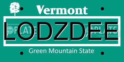 LODZDEE Vermont License Plate