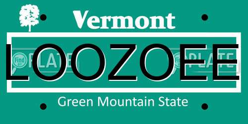 LOOZOEE Vermont License Plate