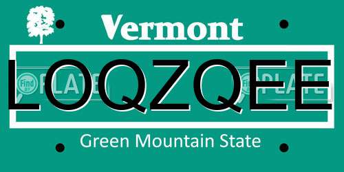 LOQZQEE Vermont License Plate